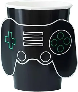 Ginger Ray Video Game Eco Friendly Controller Paper Party Kids Gamer Cups, 8 Pack