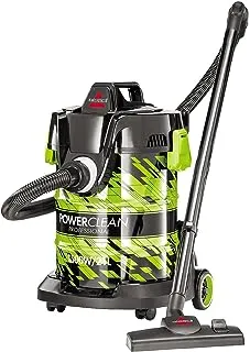 BISSELL | Powerclean Drum Vacuum Wet and Dry (2026E), 1500W 21L, Green -2 years manufacturing warranty