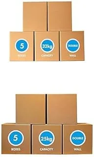 MARKQ 5 Pack Large Boxes 45 x 45 x 70 cm + 5 Pack Medium Boxes 25 KG 45 x 45 x 45 cm