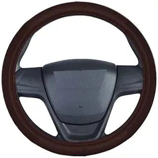 Leather car steering wheel cover maroon