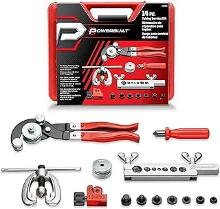 Powerbuilt 14 Piece Master Tubing Service Kit, Cutting, Bending, Flaring Metal Tubes, HVAC, Car Repair, Plumbing, Electrical Tool Set - 948006