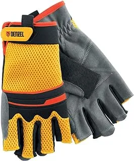 DENZEL Protective Gloves Size: Large all purpose working High Performance Cut Resistant Gloves Flex Grip (Half Fingers, L (7790316))