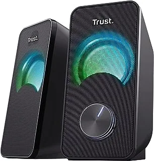 Trust Arys Compact RGB 2.0 PC Speakers for Computer and Laptop، 12 W، USB Powered، Black