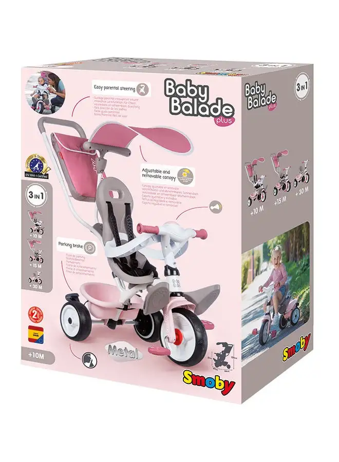 Smoby Baby Balade Plus Tricycle Rosa