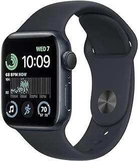 New Apple Watch SE (2nd generation) (GPS, 40mm) Smart watch - Midnight Aluminium Case with Midnight Sport Band - Regular. Fitness & Sleep Tracker, Crash Detection, Heart Rate Monitor, Water Resistant