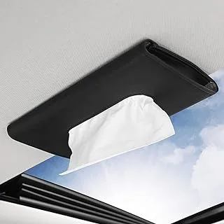 NALANDA Visor Tissue Holder PU Hanging Tissue Holder for Car PU Leather Napkin Paper Mask Holder for Seat Back and Sun Visor Black, CARTBOX02B