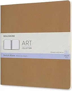 ألبوم رسم Moleskine Art Cahier ، غلاف صلب ، مربع (7.5 × 7.5 بوصة) عادي / فارغ ، بني كرافت ، 88 صفحة