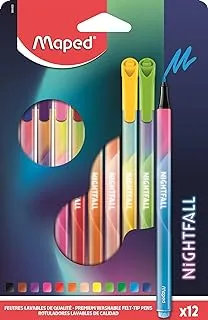 Maped - Nightfall fineliner medium - pack of 12 - polyester tip: diameter 0.8 mm