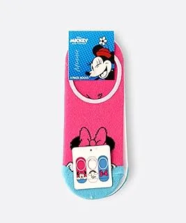 Disney Minnie Mouse Girls No Show Socks - Pack of 3, 11-14 Year