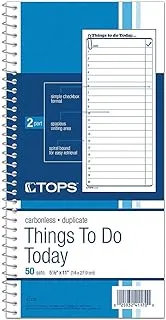 TOPS Daily Agenda/Things To Do Form, 2-Part, Carbonless, 5.5 x 12.5 cm, 50-Sets per Pad (41170)