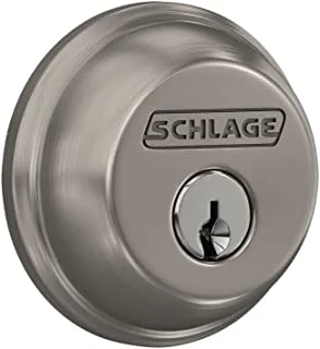 Schlage B60 N 619 Deadbolt, Keyed 1 Side, Highest Residential Security, Satin Nickel