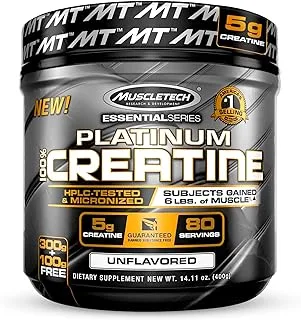 Muscletech Essential Series Platinum 100% Creatine Unflavored 400g (14.11oz) US