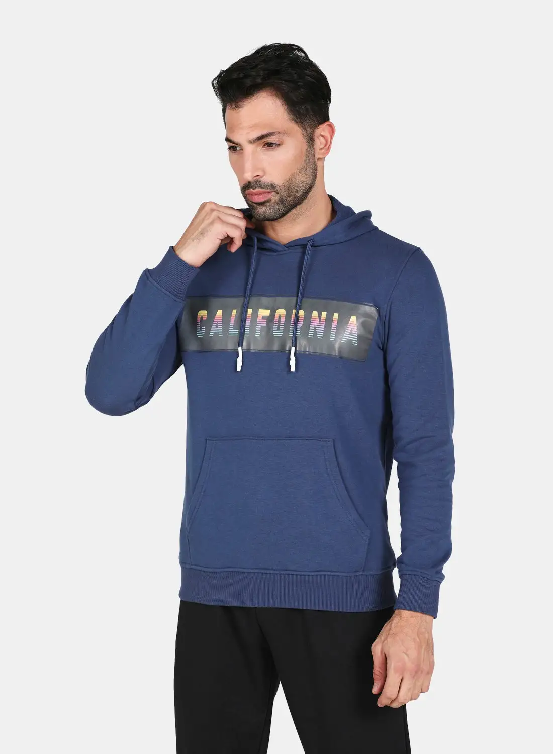 DRIP Graphic Printed Hoodie Navy