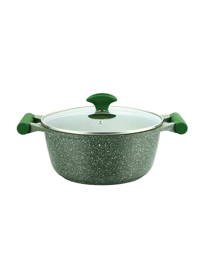 Prestige Granite Non-Stick Aluminium Sauce Pan With Lid Green/Clear 20cm