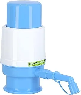 Royalford Rf9964 Water Pump - Dolphin Bottles Manual Bottle Pump, Easy Drinking Portable Hand Press Dispenser White & Blue