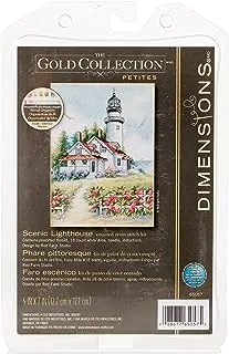 Dimensions Gold Collection Counted Cross Stitch Kit, Scenic Lighthouse, 18 Count White Aida, 5'' x 7''