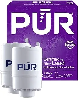 PUR Faucet Mount Replacement Filter 2-Pack, Genuine PUR Filter, 2-in-1 Powerful Filtration, Includes Lead Removal, 6-Month Value, White (RF33752)