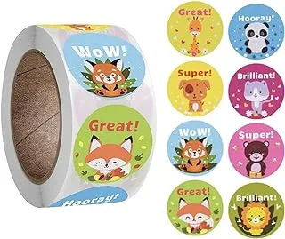 Premify Reward Stickers for Teachers, 500pcs 1inch Stickers for Kids in 8 Designs, Teacher/Teaching School Supplies for Encouragement, Potty Training/Rewards/Behavior/Motivational Stickers