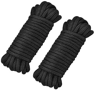 SHOWAY 2PCS Soft Rope Cord, Soft Cotton Rope Multi Purpose 10 M/33 Feet 8 MM Cotton Rope Craft Rope Thick Cotton Cord (Black)