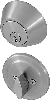 Honeywell Safes & Door Locks - Single Cylinder Front Door Deadbolt Lock Set - Anti-Bump Resistant Dead Bolt Lock for Exterior Doors with 2 Entry Keys - Satin Nickel, 3 x 5 x 8.5 in - 8111309