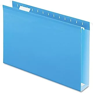 Pendaflex 04153X2 BLU Extra Capacity Reinforced Hanging Folders, 5.1 cm, Legal Size, Blue, 1/5 Cut, 25/BX (4153x2 BLU)