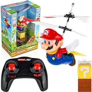 Carrera RC - Officially Licensed Flying Cape Super Mario 2.4GHz 2-Channel Rechargeable Remote Control Helicopter Drone Toy with Easy to Fly Gyro System