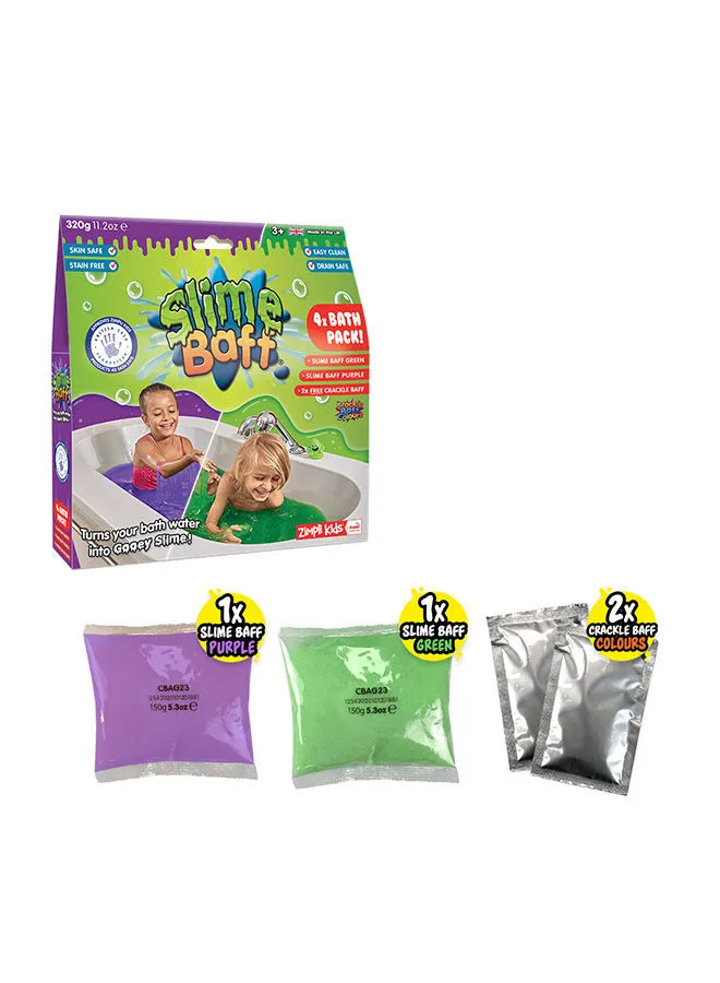 Zimpli Kids Slime Baff Green Purple, 320g With 2 Crackle