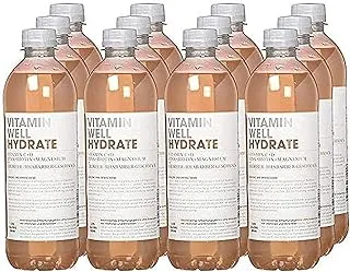 Vitamin Well Hydrate Rhubarb/Strawberry Vitamin C + D Zinc + Biotin (VW HYDRATE 500ML Pack of 12)