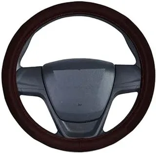 Leather Car Steering Wheel Cover Coffe