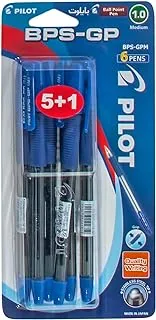 PILOT GRIP BALL POINT PEN MEDIUM - 6PC