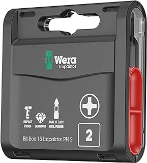 Wera Bit-Box 15 Impactor Ph 2, 05057752001, Pack Of 15