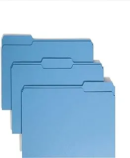 Smead Colored File Folder, 1/3-Cut Tab, Letter Size, Blue, 100 per Box (12043)