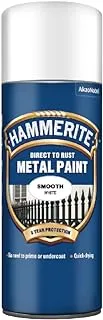 Hammerite 5084782 Metal Paint: Smooth White 400ml (Aerosol)