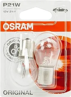 OSRAM ORIGINAL LINE 12V P21W halogen auxiliary light for passenger cars, 7506-02B, Double Blister (2 lamps)