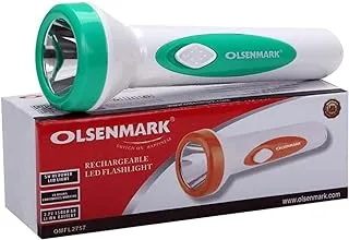 Olsenmark Rechargeable Led Flashlight, White/Cyan