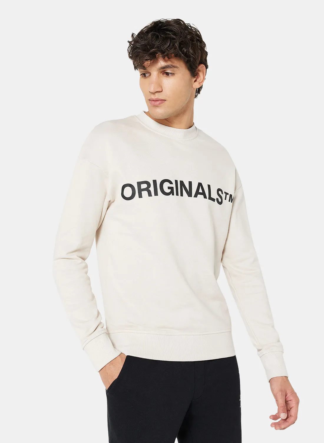 JACK & JONES Logo Relaxed Crew Neck Sweatshirt