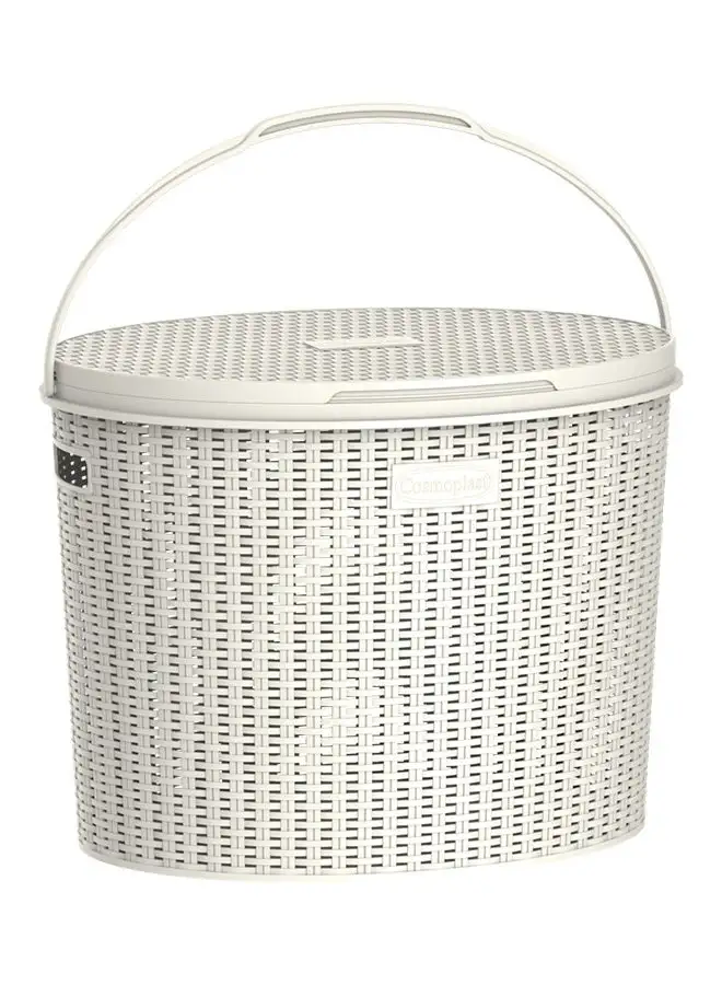 Cosmoplast Rattan Picnic Basket- Off White 27.0Liters