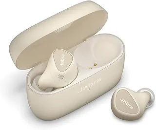 سماعات أذن جابرا إليت 5 ترو اللاسلكية بتقنية البلوتوث مع خاصية إلغاء الضوضاء النشطة الهجينة (ANC) ، 6 ميكروفونات مدمجة ، تناسب مريح صغير ومكبرات صوت 6 مم - مصنوعة من أجل iPhone - ذهبي بيج
