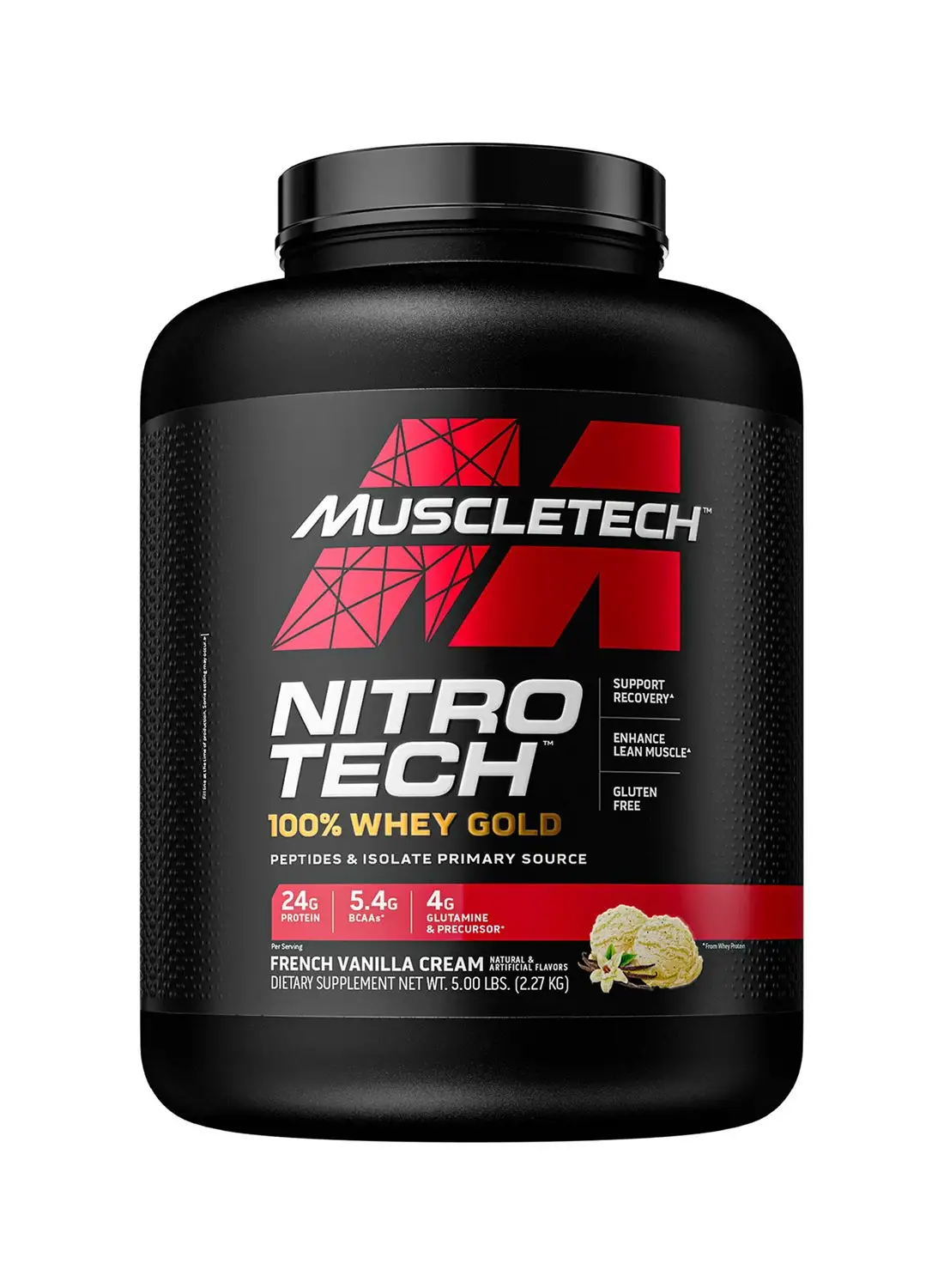 MuscleTech Nitro Tech Whey Gold French Vanilla Crème 5Lb