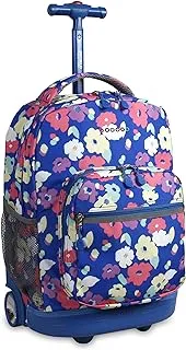 J World Sunrise Kids Rolling Backpack for Girls Boys. Roller Bookbag With Wheels For School