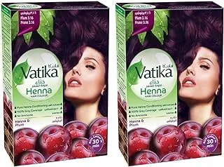 Dabur Vatika Henna Haircolor, Plum, 60 gm (Pack of 2)