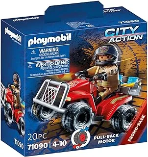 Playmobil City Action 71090 Fire Rescue Quad with Pullback Motor, Toy for Children Ages 4+