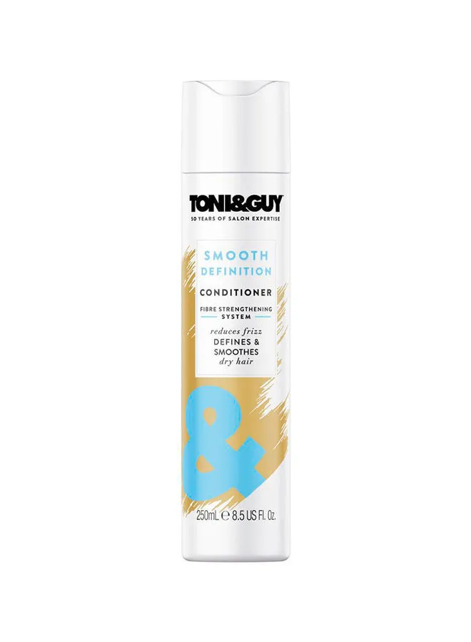 TONI&GUY Smooth Definition Straightening Smoothing Conditioner For Dry Frizzy Unmanageable Hair Provides Hydration Moisture And Shine 250ml