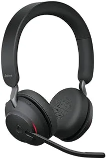 Jabra Evolve2 65 Wireless PC Headset – Noise Cancelling UC Certified Stereo Headphones With Long-Lasting Battery – USB-C Bluetooth Adapter – Black, Medium