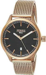 FERRE MILANO Ferrè Milano FM1G143M0071 3 Hand Stainless Steel Quartz Watch for Men, Black