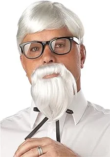 California Costumes White Colonel Wig and Moustache, White, One size