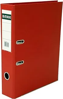 Maxi PP Lever Arch File F/S Broad Red,75mm wide spine holds up to 500 A4 sheets (80 gsm) with replaceable spine labels for easy Identification of contents