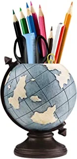 Globe Pen Pencil Holder Stand Desk Organizer Home Office Stationary Box Vintage Retro Decoration