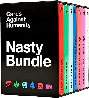 Cards Against Humanity Cards Against Humanity: Nasty Bundle 6 Themed Packs + 10 New Cards, Black, White