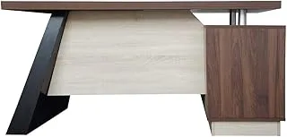 Mahmayi Elegante 191-18 Modern Executive Desk Dark Walnut (180Cm, Dark Walnut)